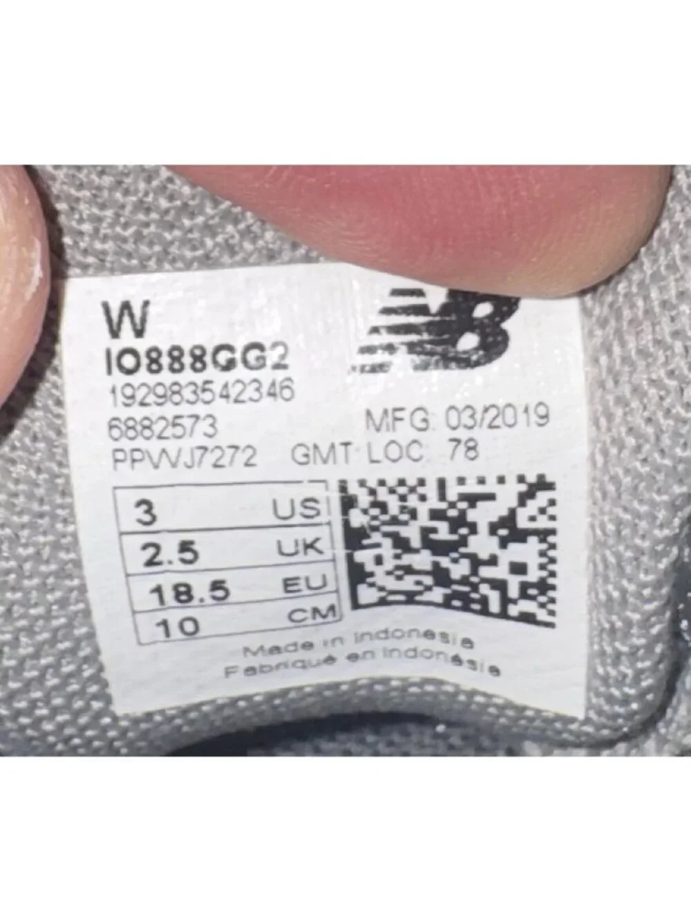 New Balance 888v2 Boys Baby Suede Athletic Shoes Size 3 WIDE Gray Hook & Loop
